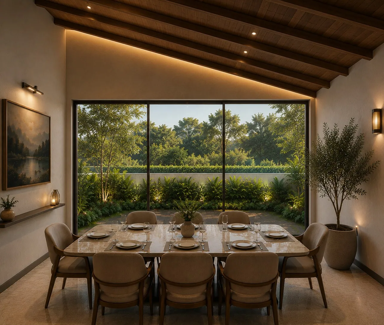 Dining to the garden. These visuals are render concepts.